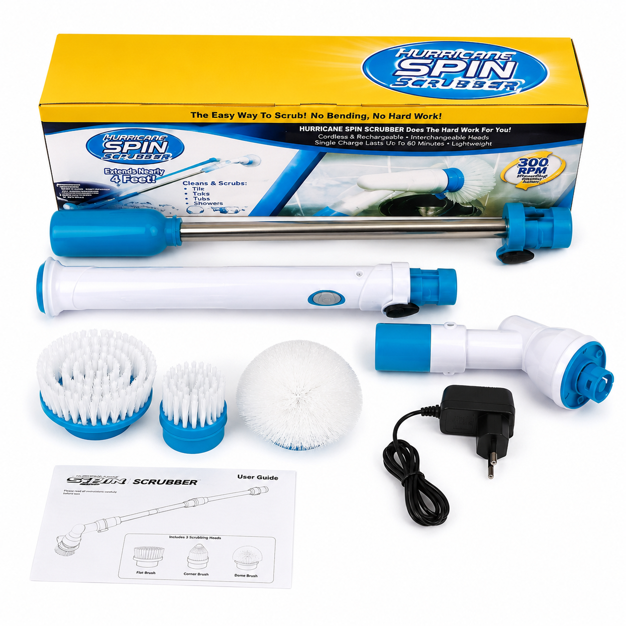 ⚡ Cordless Electric Spin Scrubber – 3-in-1 Deep Cleaning Brush